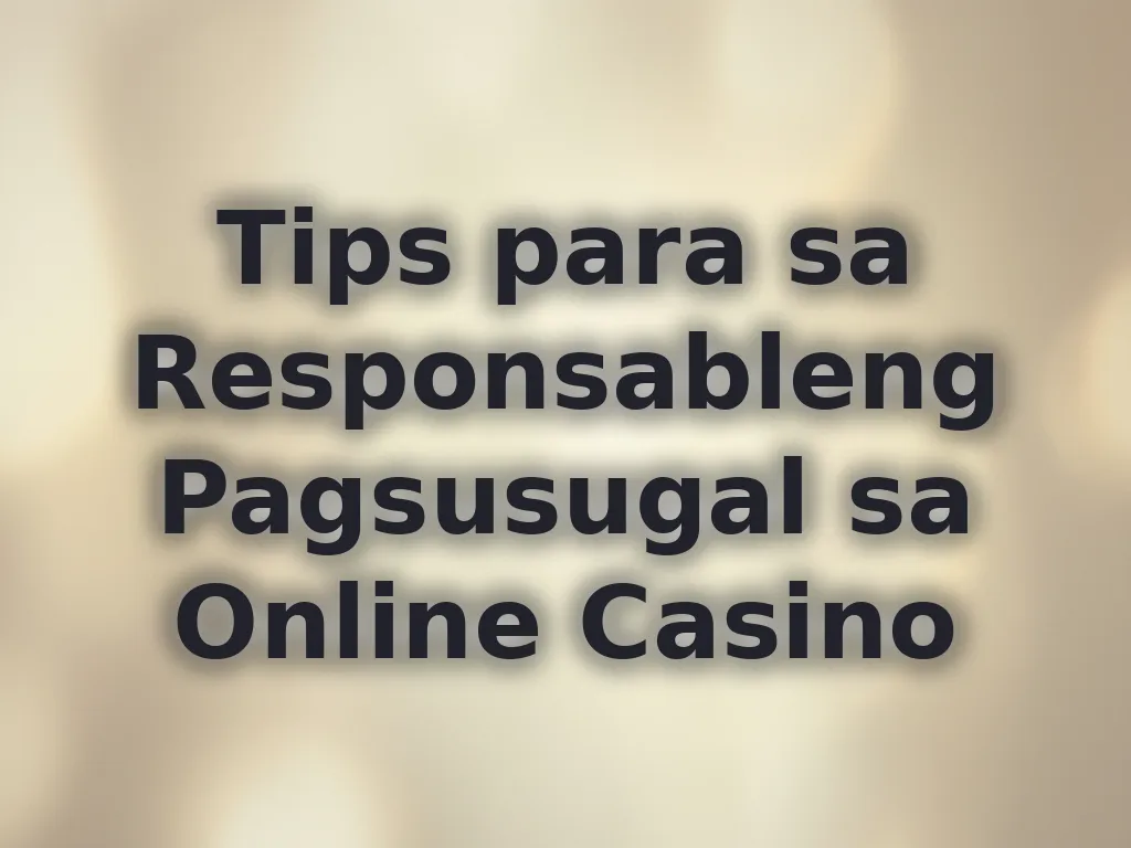Tips para sa Responsableng Pagsusugal sa Online Casino